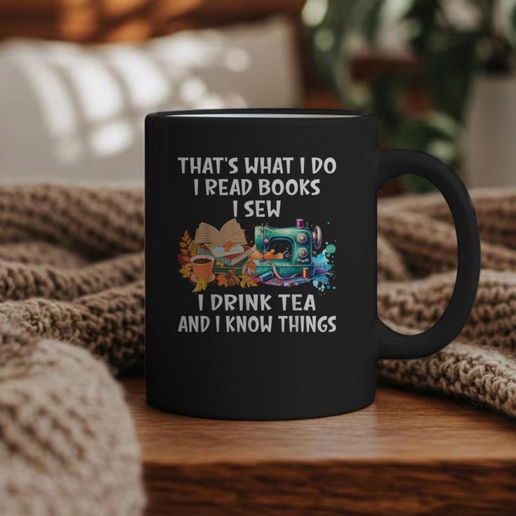 Sewing Reading Books Drinking Tea Sew Sewist Graphic Print Coffee Mug