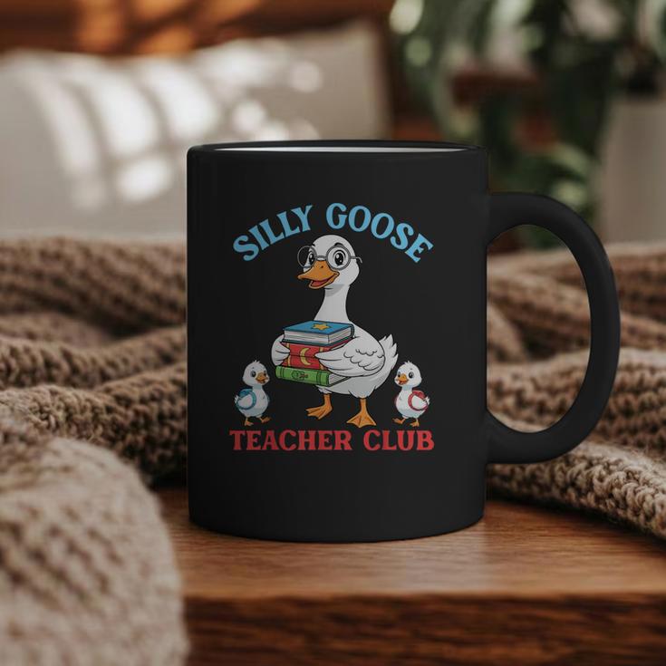 Silly Goose With Books Teacher Club School Educator Graphic Print Coffee Mug