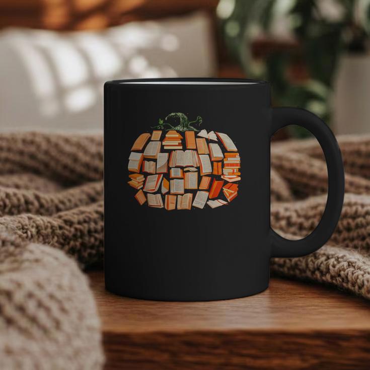 Thanksgiving Fall Books Pumpkins Vintage Library Teacher Kid Graphic Print Coffee Mug