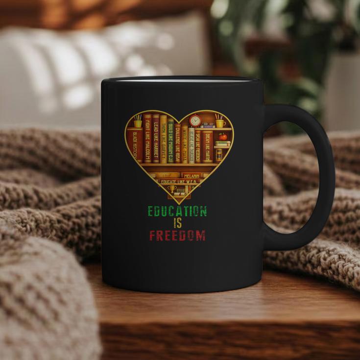 History Education Is Freedom Books Black History Heart Graphic Print Coffee Mug