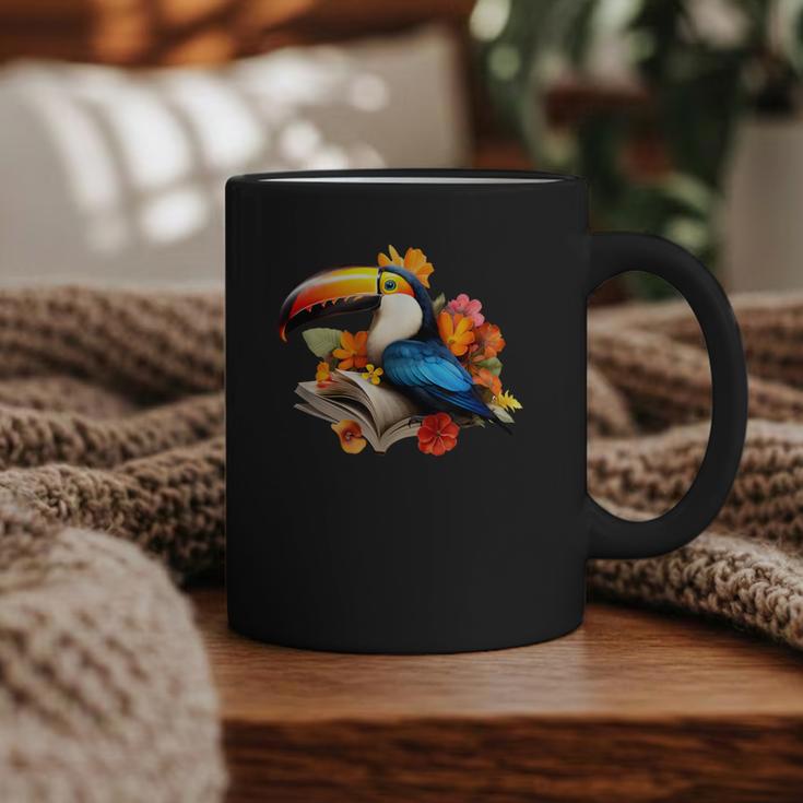 Toucan Reading Book Graphic Print Coffee Mug