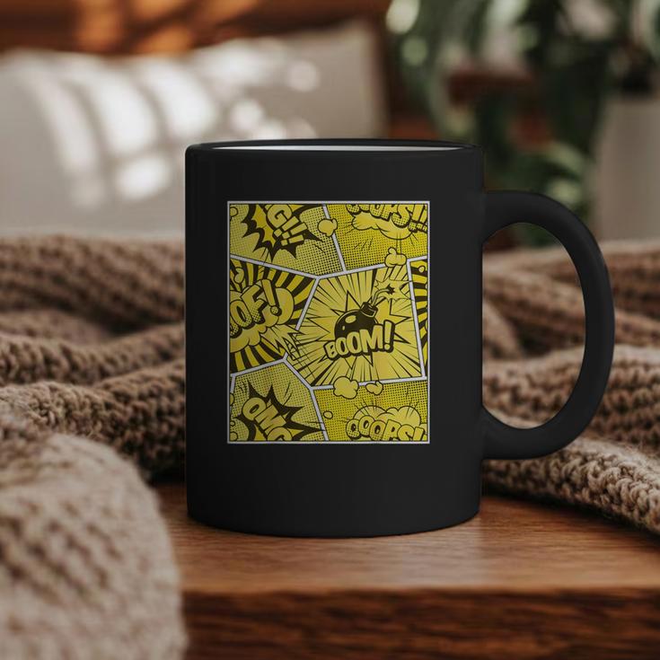 Varsity-Gold Yellow Comic Book University Varsity-Gold Graphic Print Coffee Mug