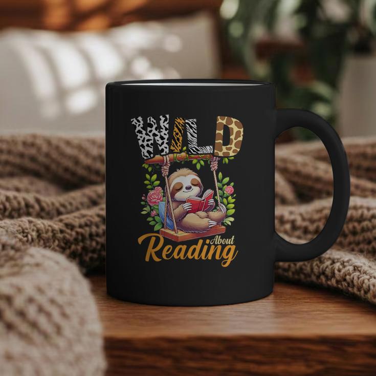 Wild About Reading Books Reader Lover Funny Teacher Animals For Men Women Kids Graphic Print Coffee Mug