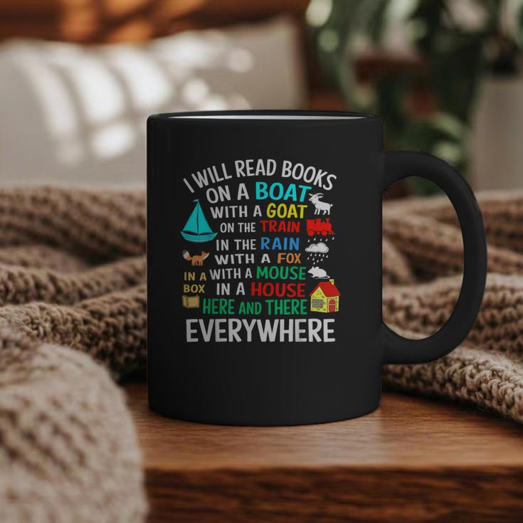 I Will Read Books On A Boat & Everywhere Graphic Print Coffee Mug