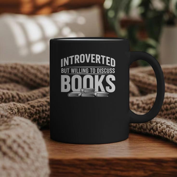 Women's Introverted But Willing To Discuss Books Graphic Print Coffee Mug