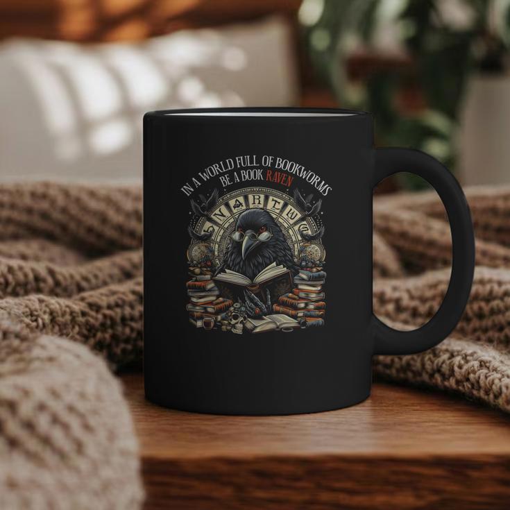 In A World Full Of Bookworms Be A Book Raven Reader Reading Graphic Print Coffee Mug