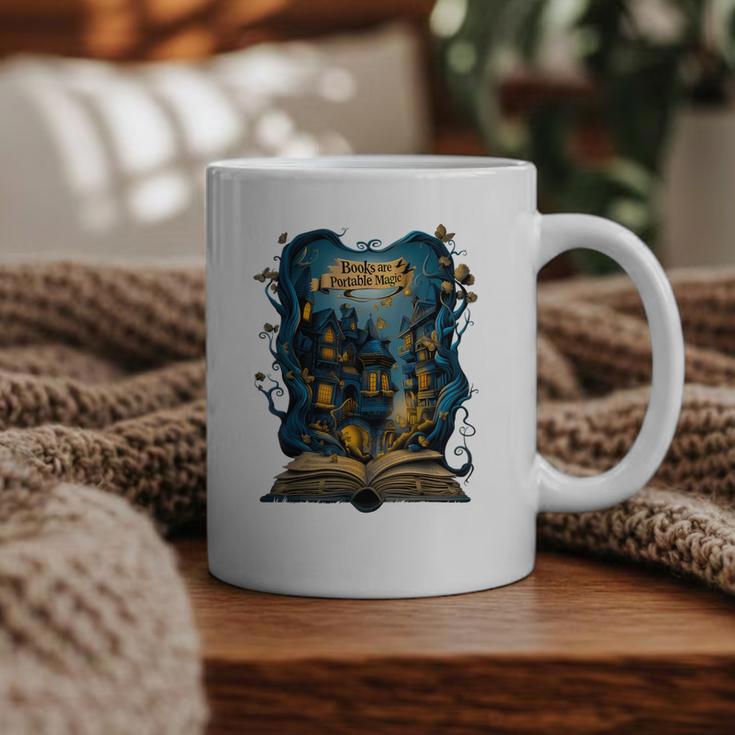 4 Books Are Portable Magic Bookish Reading Nerd Quote Graphic Print Coffee Mug