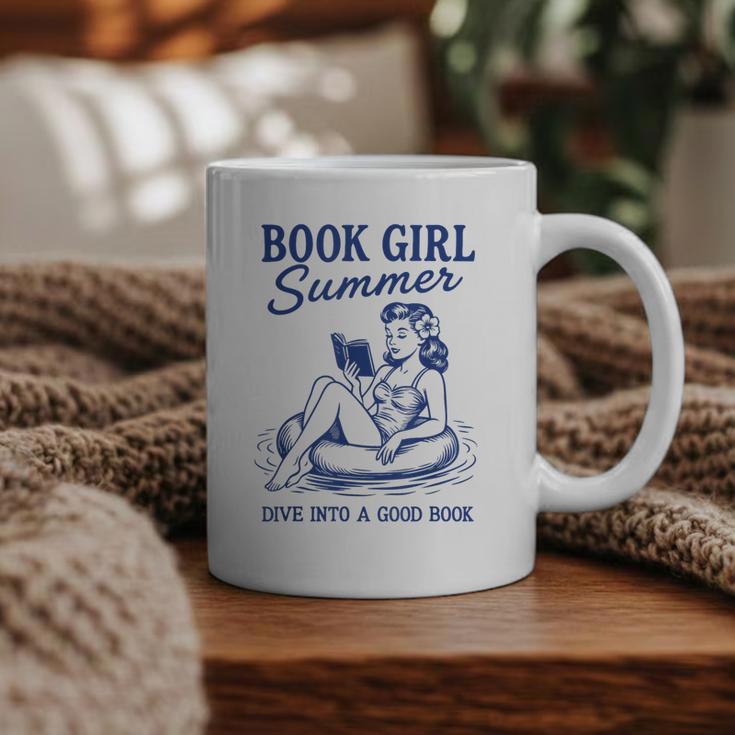 Book Girl Summer Graphic Print Coffee Mug