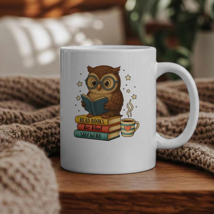 Book Lover Owl Reading Bookish Library Read Books Be Kind Graphic Print Coffee Mug