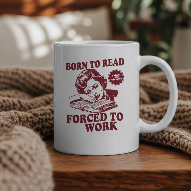 Book Readers Forced To Work Sadness Graphic Print Coffee Mug