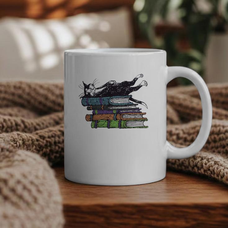 Books Cats Life Is Sweet Cats Books Lover Men Women Graphic Print Coffee Mug