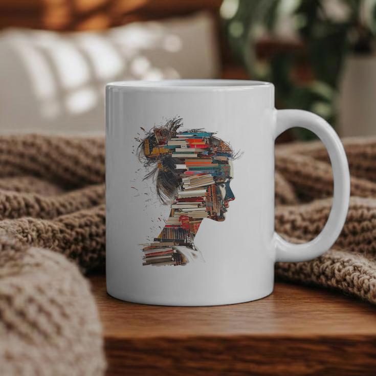 Books Lover Women Art Colorful Drawing Graphic Books Graphic Print Coffee Mug