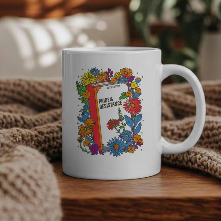 Equal Rights Book Flower Resist Feminist LGBTQ Floral Graphic Print Coffee Mug