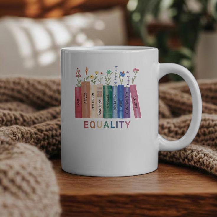 Equality Flower Books Equal Rights Social Justice Feminist Graphic Print Coffee Mug