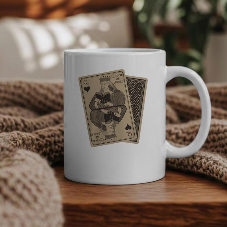 Queen Of Books Playing Card Aesthetic For Book Lovers Premium Tri-Blend Graphic Print Coffee Mug