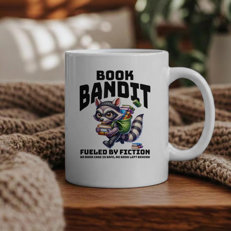 Racoon-Bookworm-Book Bandit-Fueled By Fiction Graphic Print Coffee Mug