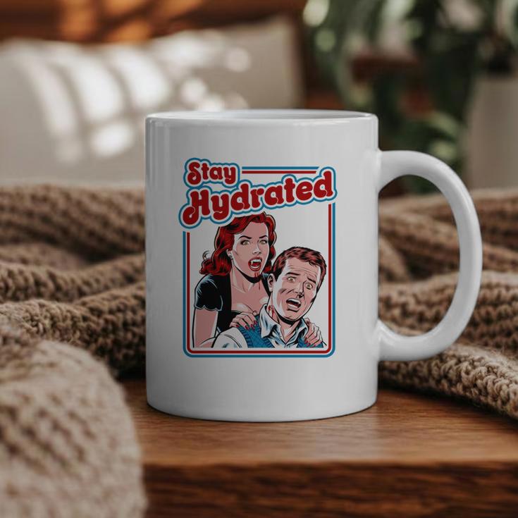 Retro Vampire Book Cover Style Stay Hydrated Halloween Graphic Print Coffee Mug