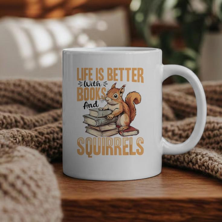 Squirrel Animal Life Is Better With Books And a Graphic Print Coffee Mug