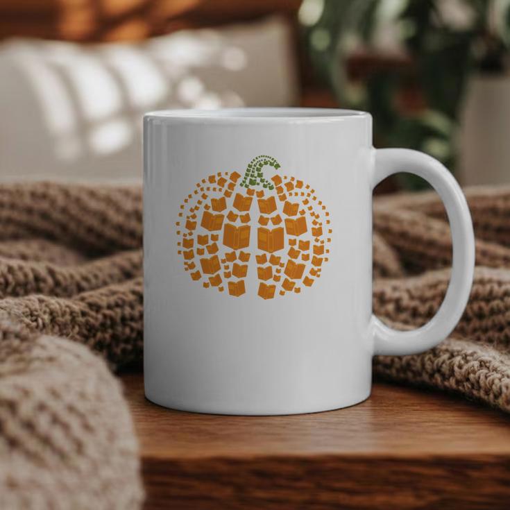 Vintage Book Pumpkin Autumn Fall Librarians Bookworm Teacher Graphic Print Coffee Mug