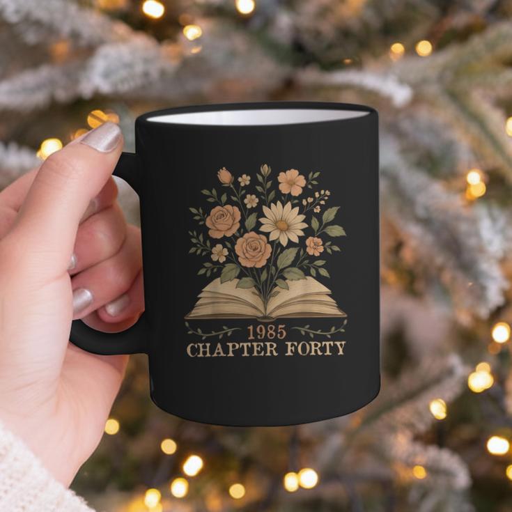 1985 Chapter Forty 40th Birthday Wildflower Book 40 Year Old Graphic Print Coffee Mug
