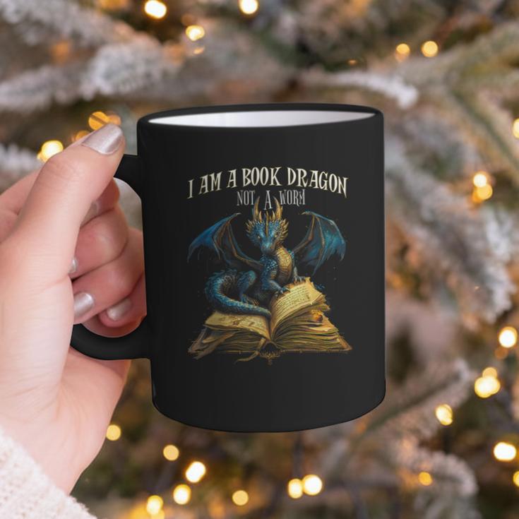 3 Bookish Quote I Am a Book Dragon Not a Worm Reading Book Graphic Print Coffee Mug