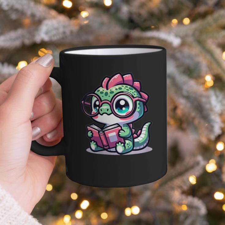 Adorable Book Lover Basilisk With Reading Glasses Cute Graphic Print Coffee Mug Adorable Book Lover Basilisk With Reading Glasses Cute Graphic Print Coffee Mug