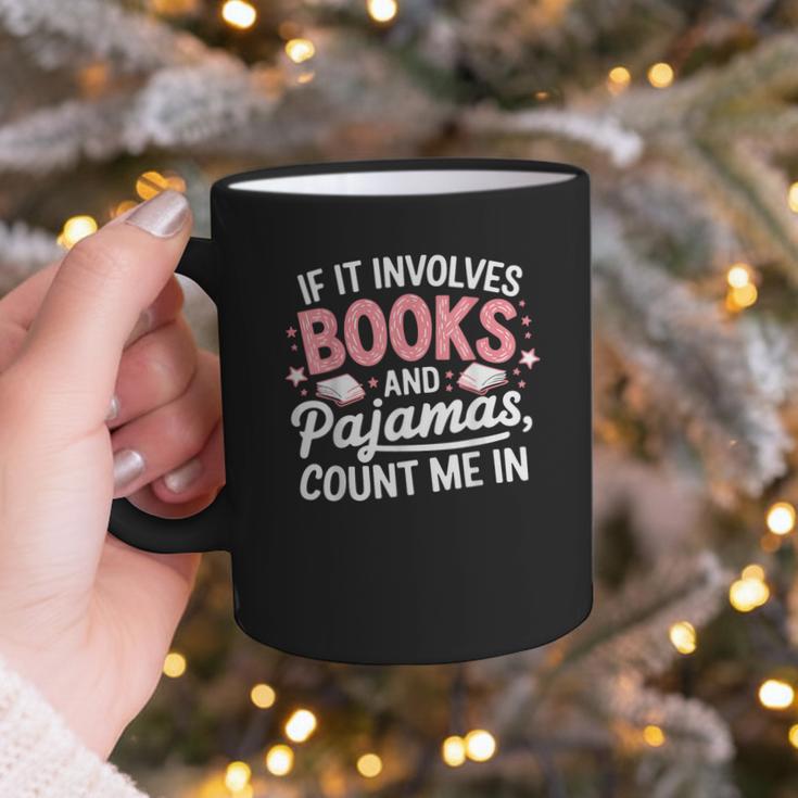 Book & Pajamas Humorous Book Lover Reading Bedtime Graphic Print Coffee Mug