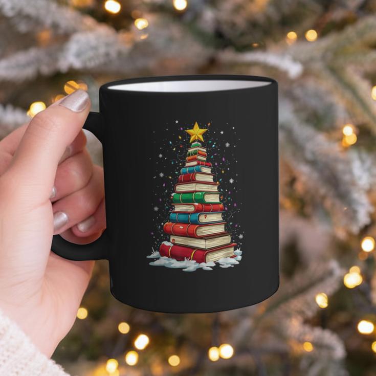 Book Christmas Tree Book Lover Teacher Librarian Graphic Print Coffee Mug