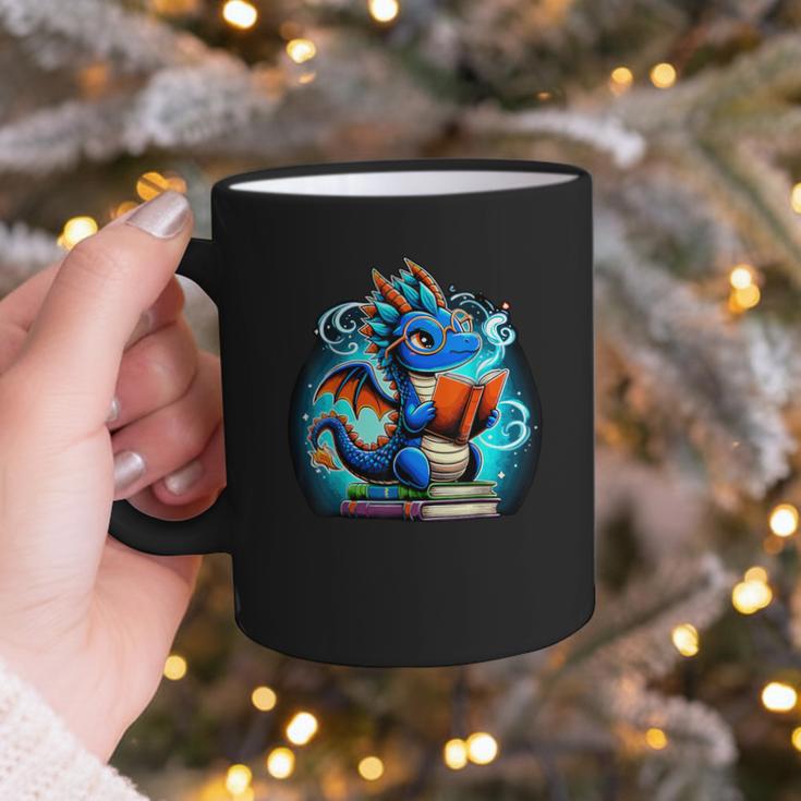 Book Dragon Reading Lover Graphic Print Coffee Mug