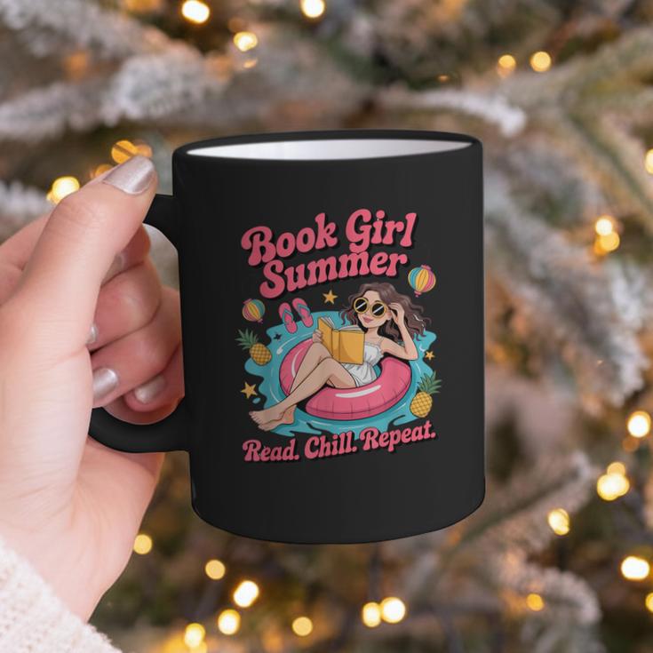 Book Girl Summer Beach Vacation Book Lover Graphic Print Coffee Mug