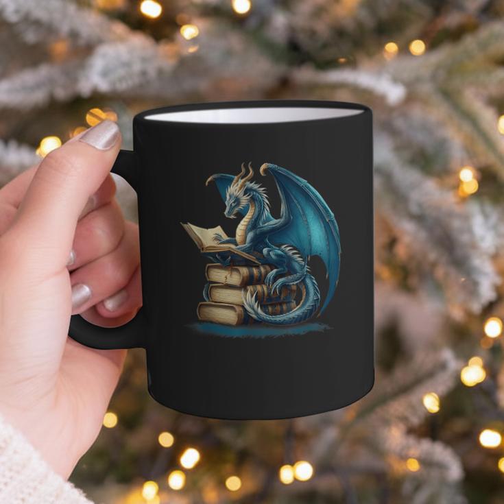 Book Lover Bookworm Reading Books Dragon Sci-Fi Character Graphic Print Coffee Mug