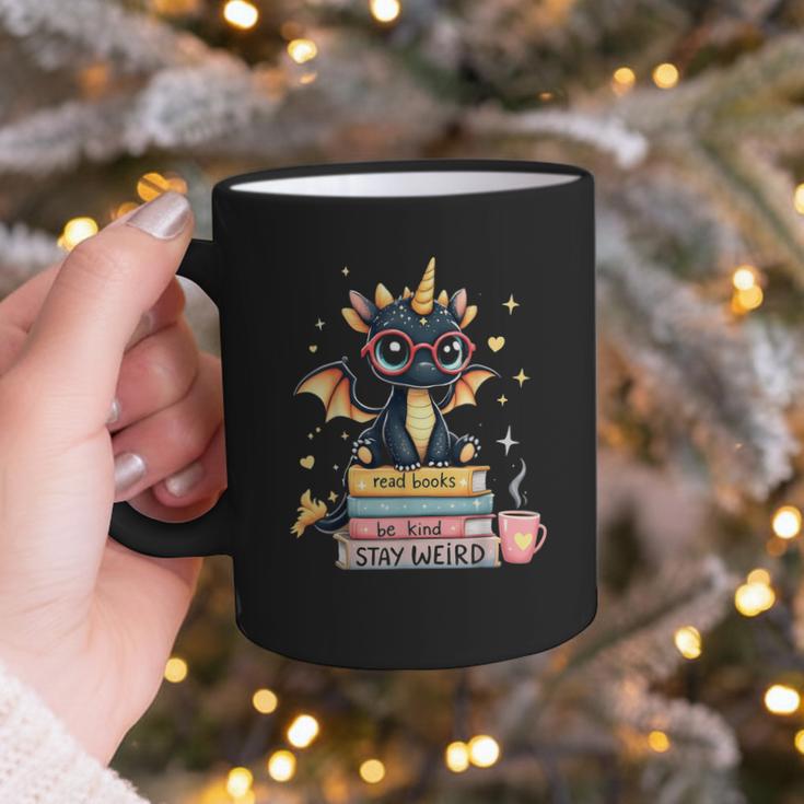 Book Lover Chibi Dragon With Big Red Glasses Bookworm Graphic Print Coffee Mug