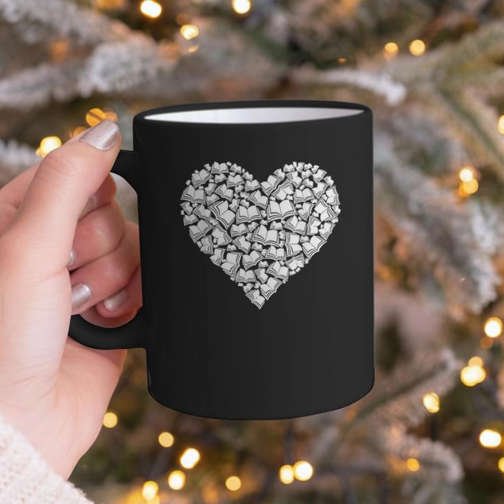 Book Lover Heart Shape Reading Librarian Library Teacher Graphic Print Coffee Mug