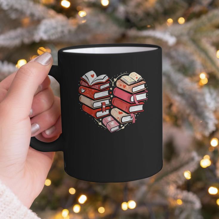Book Lover Heart Shape Reading Librarian Valentine Men Women Graphic Print Coffee Mug