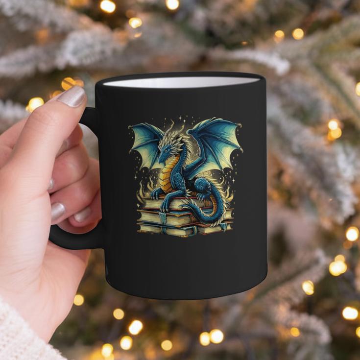 Book Lover Reading Fantasy Dragon Graphic Print Coffee Mug