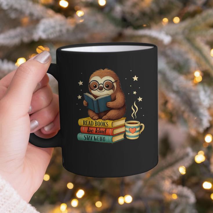 Book Lover Sloth Reading Bookish Library Read Books Be Kind Graphic Print Coffee Mug