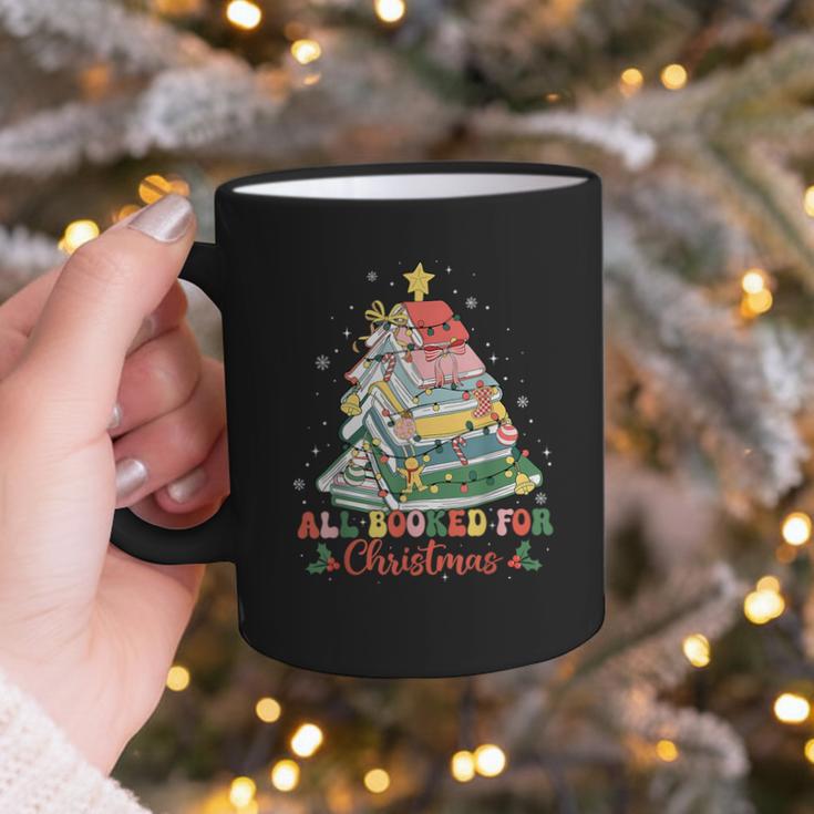 All Booked For Christmas Book Lovers Xmas Tree Lights Graphic Print Coffee Mug