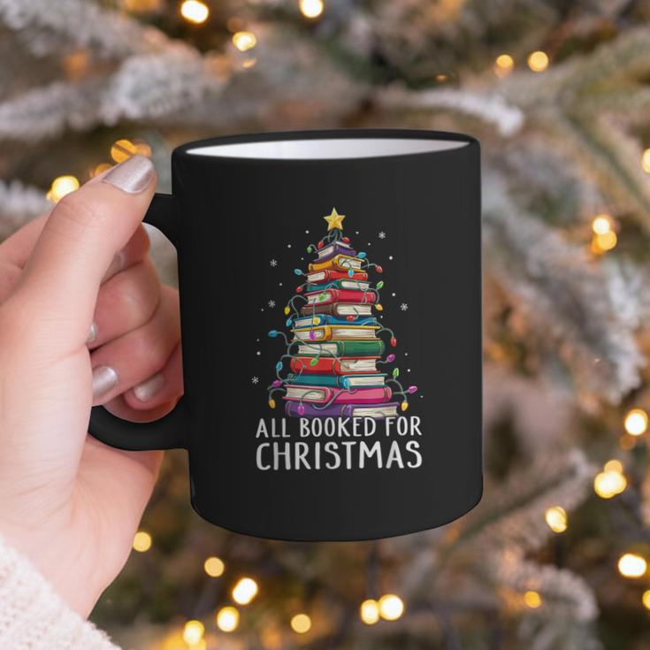 All Booked For Christmas Book Christmas Tree Lights Graphic Print Coffee Mug