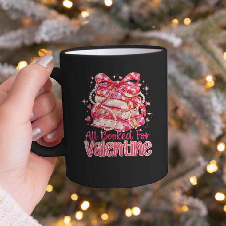 All Booked For Valentine Cute Pink Book Lover Aesthetic Graphic Print Coffee Mug