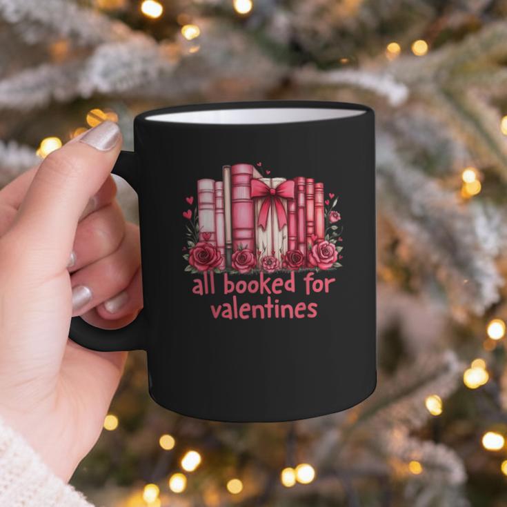 All Booked For Valentines Coquette Bow Book Lover Bookworm Graphic Print Coffee Mug