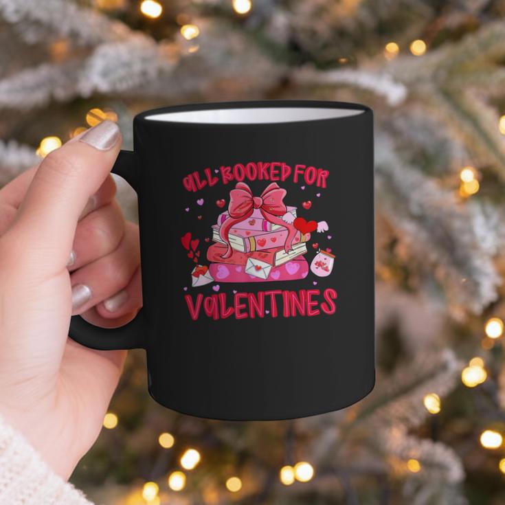 All Booked For Valentines Coquette Bow Book Valentine Day Graphic Print Coffee Mug