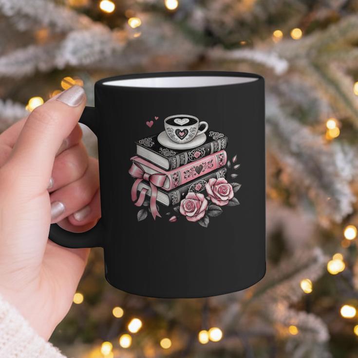 All Booked For Valentine's Coquette Bow Books Teacher Girly Graphic Print Coffee Mug
