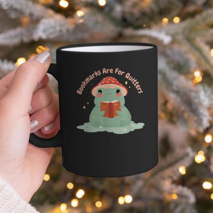 Bookmarks Are For Quitters Frog Reading Book Graphic Graphic Print Coffee Mug Bookmarks Are For Quitters Frog Reading Book Graphic Graphic Print Coffee Mug
