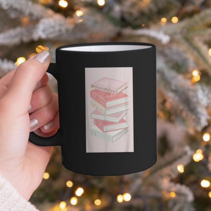 Books Flowers Art Flower Stack Pastel Feminine Graphic Print Coffee Mug