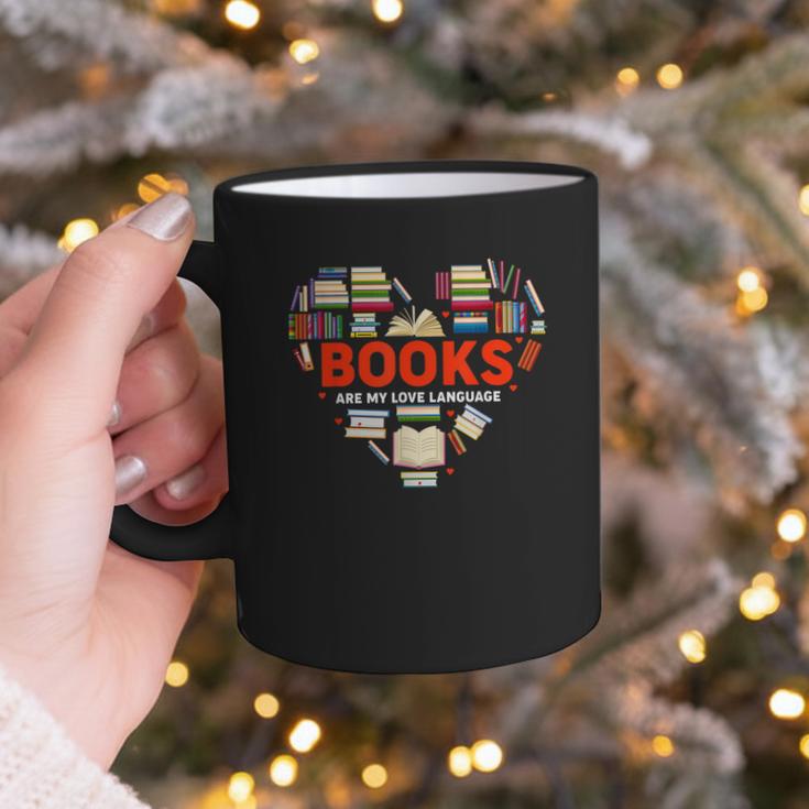 Books Heart Valentines Day Books Are My Love Language Graphic Print Coffee Mug