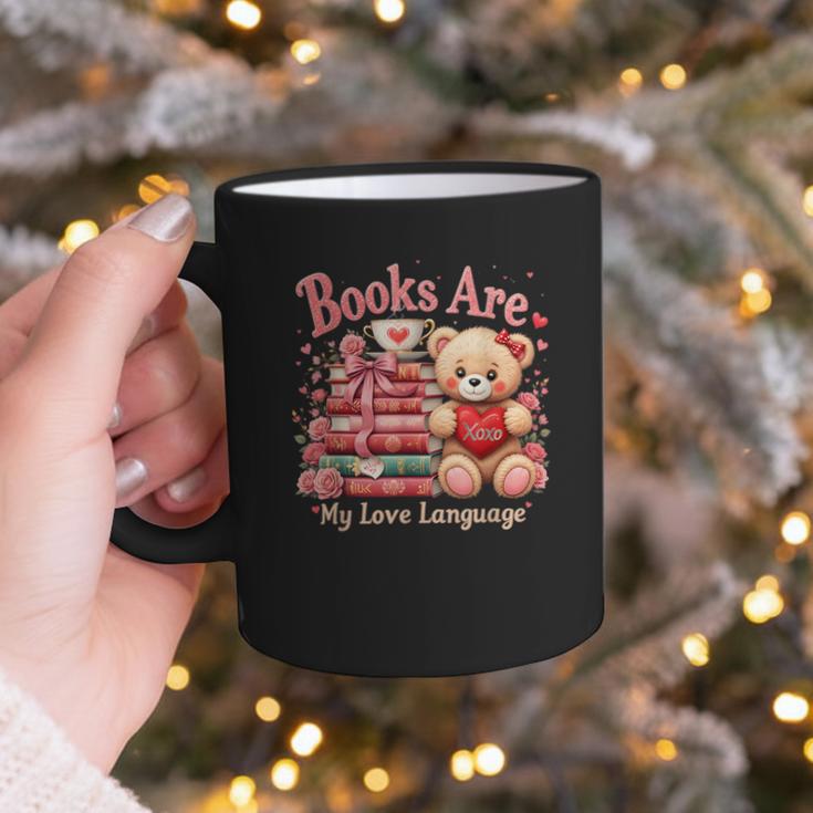 Books Are My Love Language Teddy Bear Book Lovers Valentine Graphic Print Coffee Mug Books Are My Love Language Teddy Bear Book Lovers Valentine Graphic Print Coffee Mug