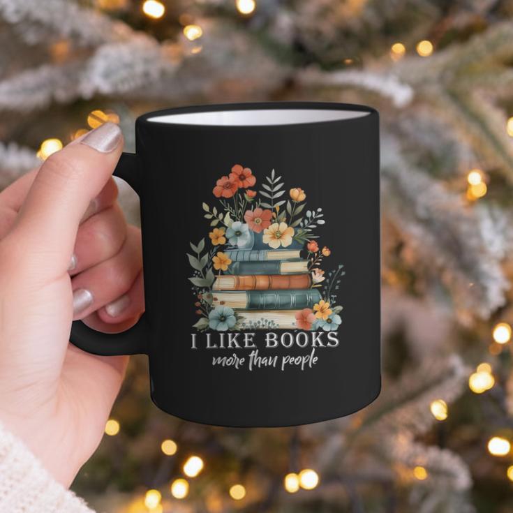 I Like Books More Than People Reading Reader Bookworm Saying Graphic Print Coffee Mug