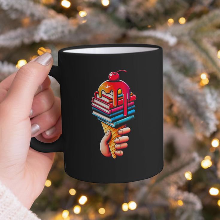 Books Reading Ice Cream Graphic Print Coffee Mug Books Reading Ice Cream Graphic Print Coffee Mug