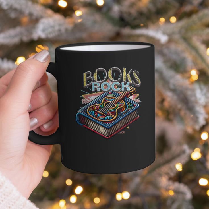 Books Rock Rock'n Roll Science Of Reading Teachers Guitar Graphic Print Coffee Mug