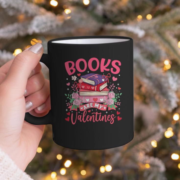 Books Are My Valentine Coquette Bow Book Flower Girl Women Graphic Print Coffee Mug